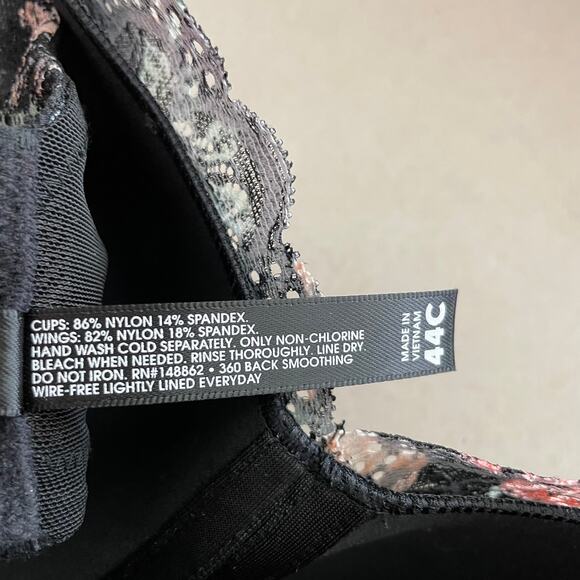 Torrid NWT Lightly Lined Everyday Wire-Free Bra Floral 360° Back Smoothing 44C - Picture 10 of 11